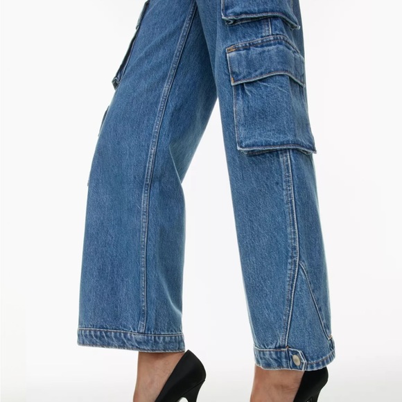 Aritzia 90s Millie Hi-Rise Cargo Jean 5 years kiss and tell bleu barrel 23 NEW - Picture 5 of 8